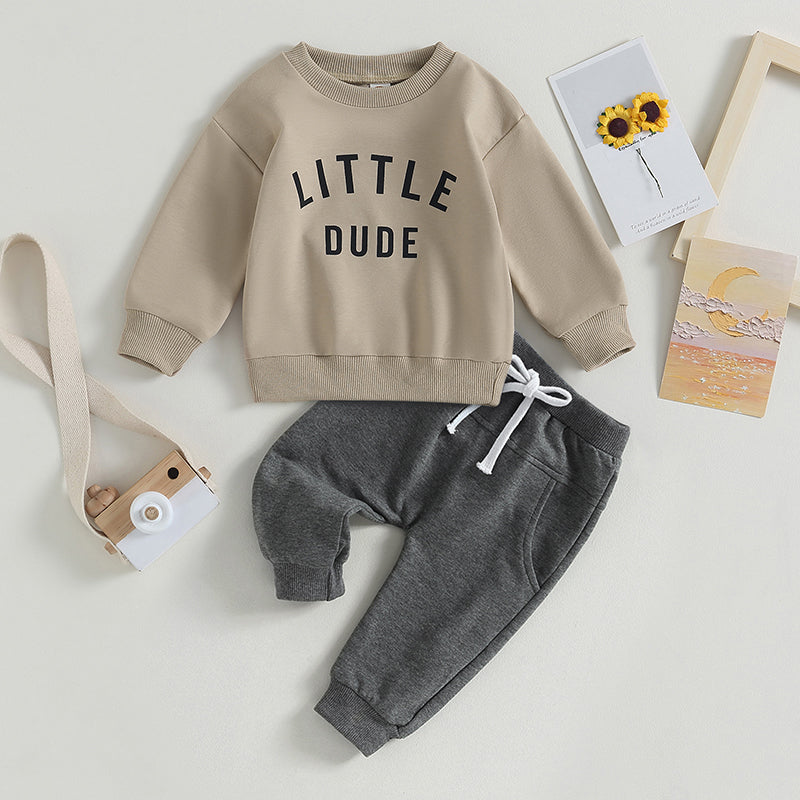 Little Dude Sweatshirt & Sweatpants Combo