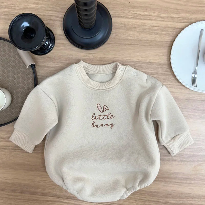 Little Bunny Plush Long-Sleeve Romper – Baby (3M–18M)