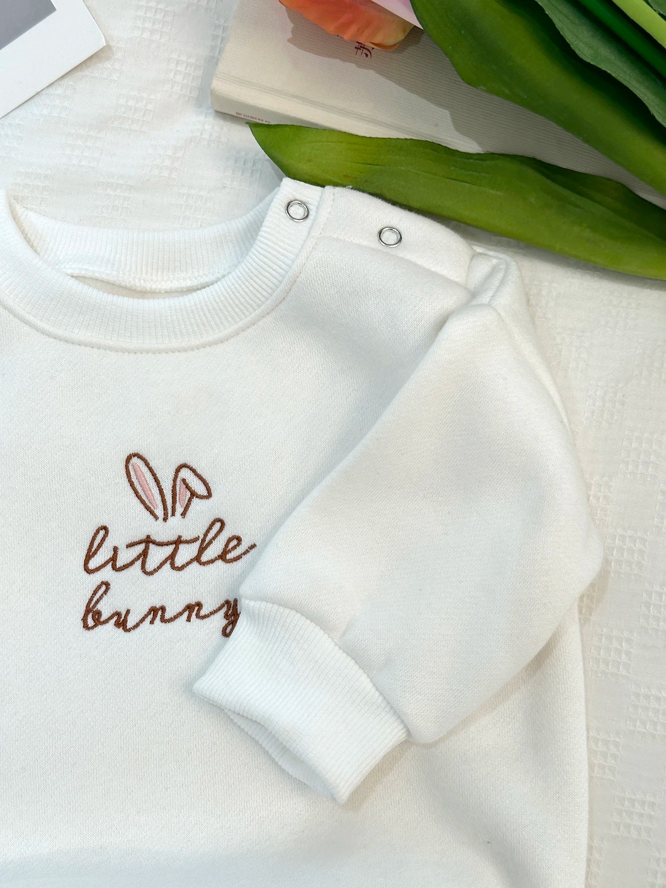 Little Bunny Plush Long-Sleeve Romper – Baby (3M–18M)