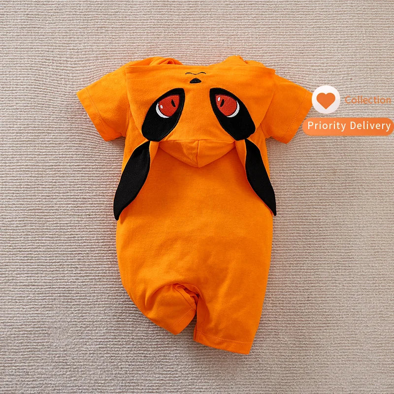 Fox Cartoon Short-Sleeve Romper – Baby (0M–18M)