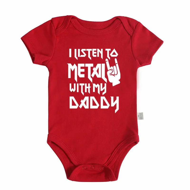 Listen to Metal with Daddy Graphic Bodysuit – Unisex (3M–24M)