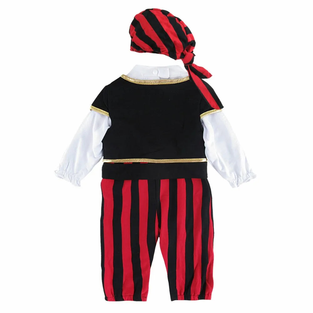 Pirate Captain Costume Romper & Hat Set – Boys (0–24M)